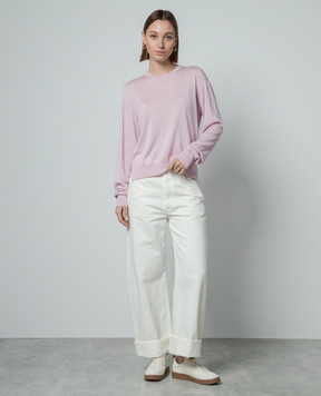 Jil Sander Розовый свитер с шерстью, кашемиром и шелком. J01GP0003J14501