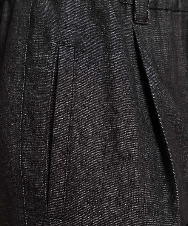 Brunello Cucinelli Black jeans with monil chain M0F28P5823 изображение 5