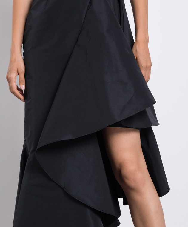 Alexander McQueen Black dress of asymmetrical cut 754939QLABX image 5