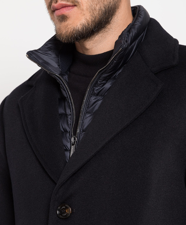 MooRER Black wool and cashmere coat HARRISLE image 5