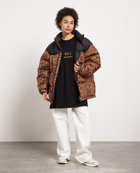 Vetements Пуховик в леопардовий принт з логотипом UE54JA120L