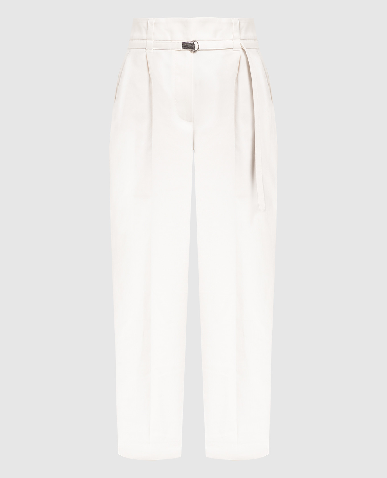 Белые брюки с цепочкой мониль