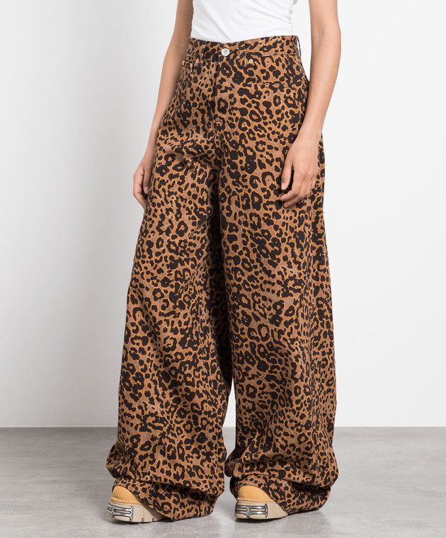 Vetements Brown jeans in a leopard print UE54PA360L image 3