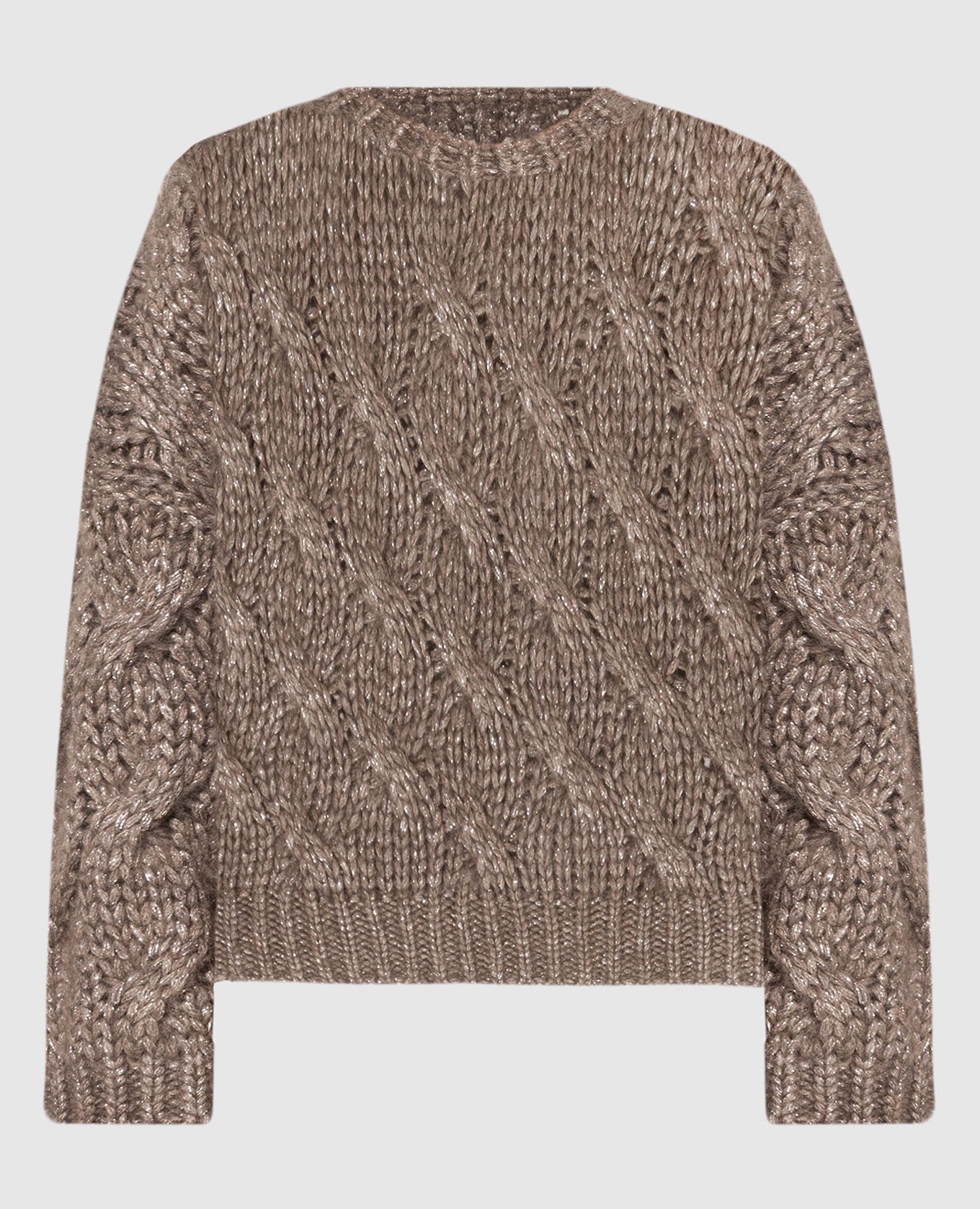 Brown sweater with lurex