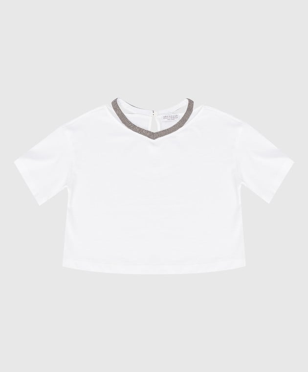 Brunello Cucinelli Дитяча біла футболка з еколатунню B0A45T033B