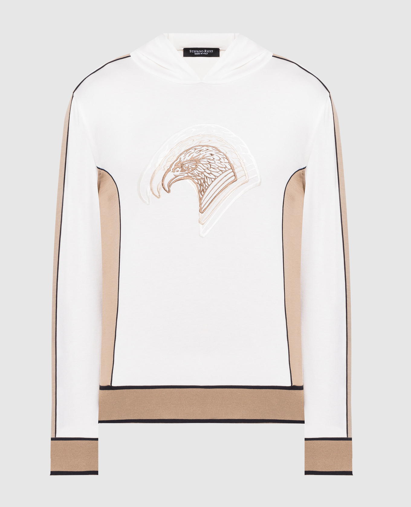 

Белое худи с вышивкой логотипа в виде головы орла, Белый, Худи