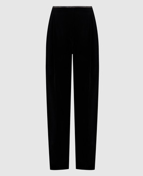 Brunello Cucinelli Черные бархатные брюки с цепочкой мониль MD561P8458