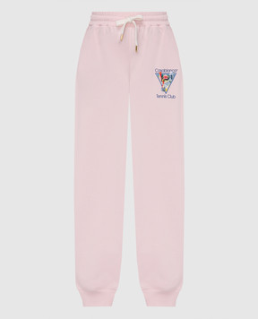 Casablanca Розовые джогера с вышивкой Tennis Club WF23JTR03811
