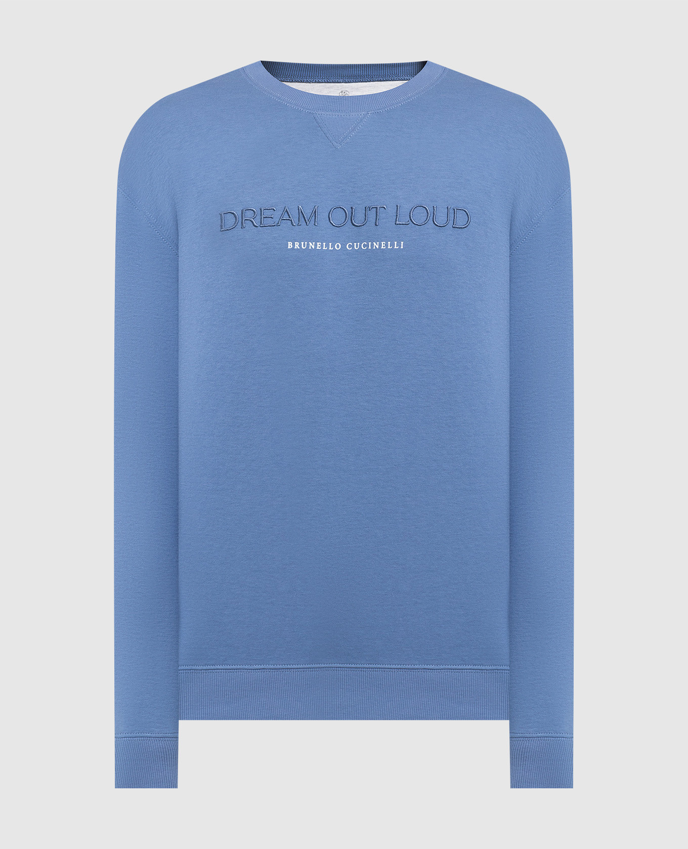 Голубой свитшот с вышивкой Dream out loud