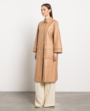 Loro Piana Коричневый плащ Rufus из льна. FAM7412