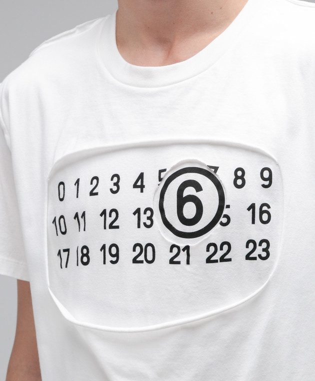 Maison Margiela MM6 Белая футболка с принтом логотипа S62GD0165S23588 изображение 5