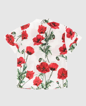 Dolce&Gabbana Дитяча біла сорочка з принтом Happy Garden L55S78HS5O126