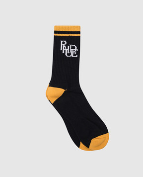 Rhude Чорні шкарпетки SCRAMBLE з візерунком логотипа RHPS24SO04616152