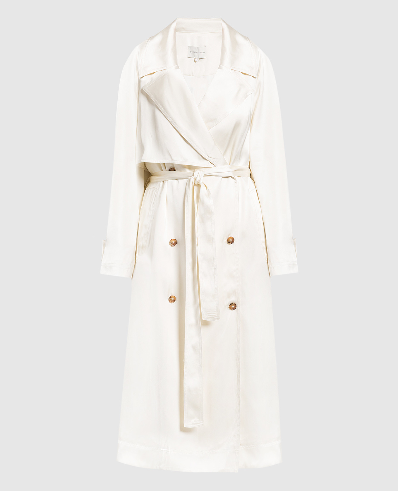 White Lonna double-breasted trench coat