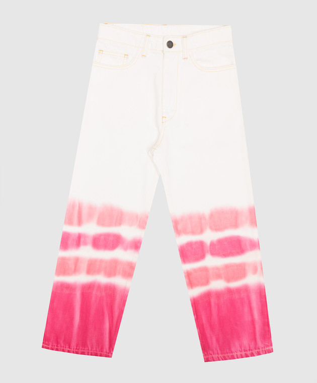 Palm Angels Children's White Tie Dye Jeans PGYA001S23DEN002