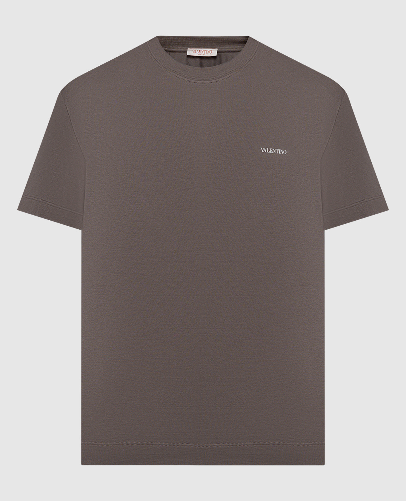 Beige t-shirt with logo print