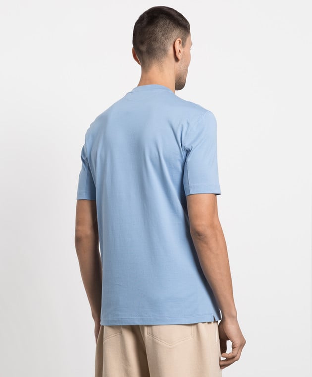Brunello Cucinelli Блакитна футболка з принтом Dream out loud M0T618441 зображення 4