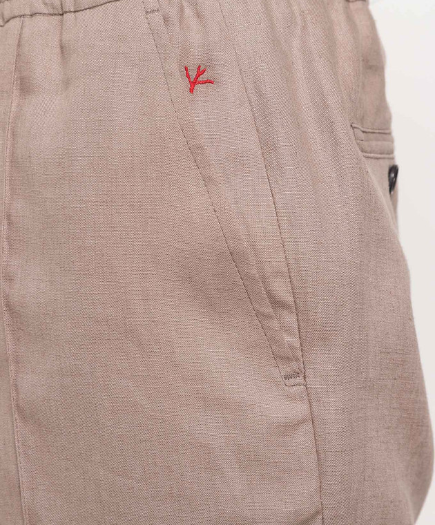 ISAIA Brown linen shorts PNC02195680 image 5