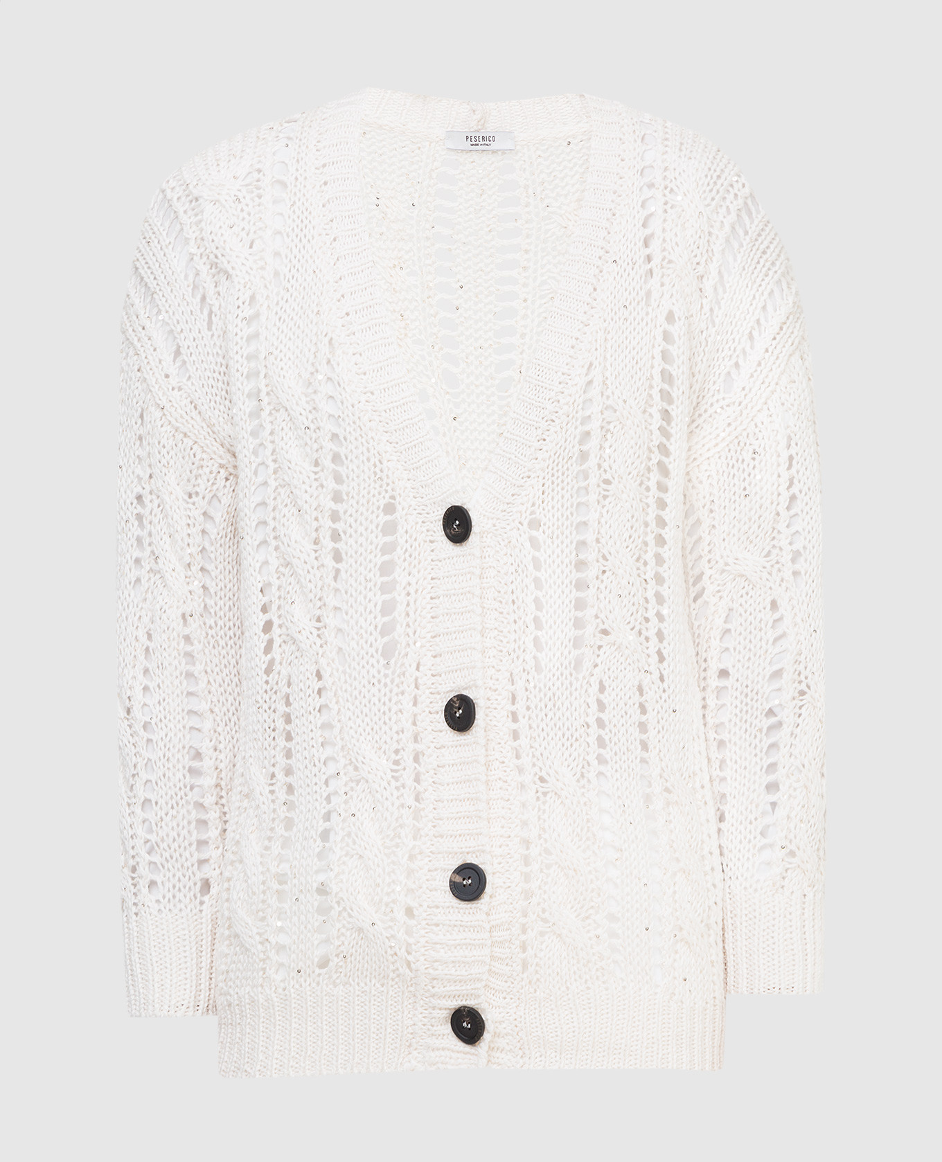 

Ажурный кардиган в пайетках, Бежевый, Кардиганы