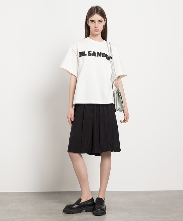 Jil Sander Белая футболка с контрастным принтом логотипа J02GC0001J45148 изображение 2
