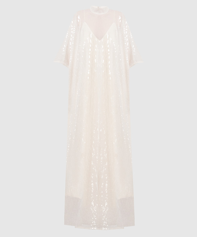 Taller Marmo White maxi dress with sequins SS2322