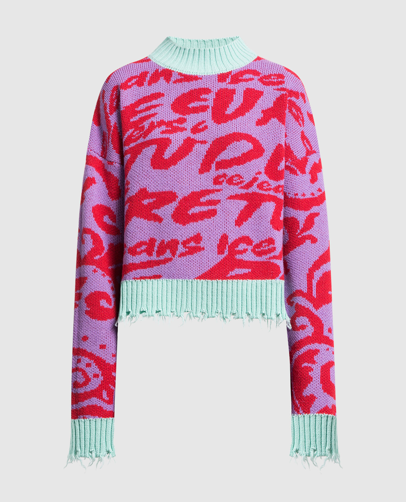 

Фиолетовый свитер в жаккардовый узор Logo Brush Couture, Свитера