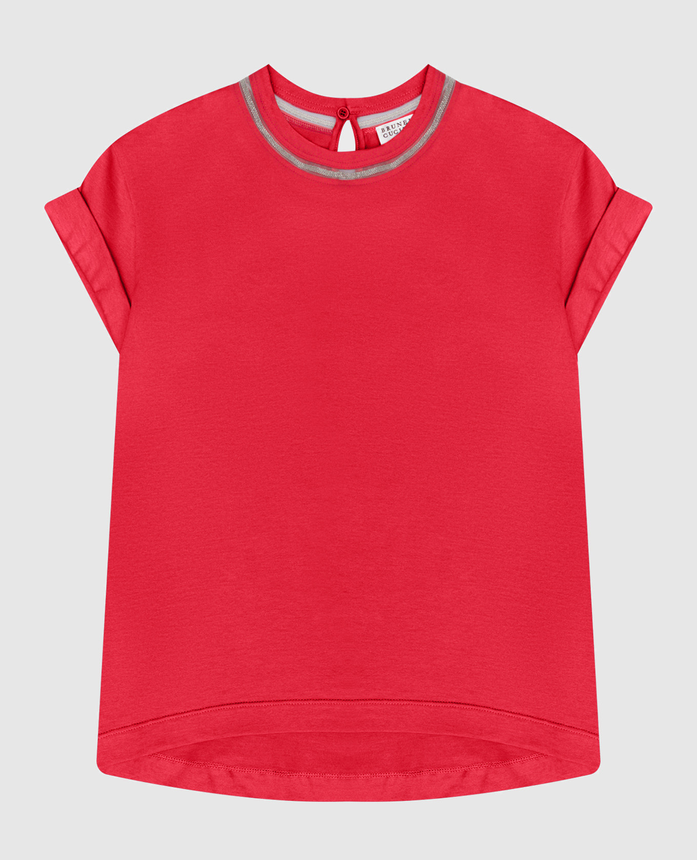 Детская красная футболка с цепочкой мониль