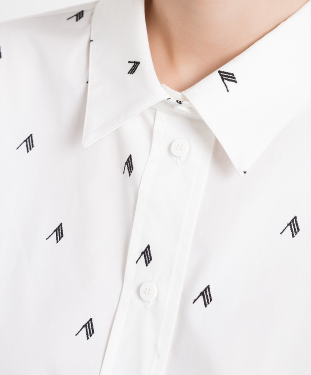 The Attico Біла сорочка Diana з контрастною вишивкою логотипа 231WCH04C052R зображення 5