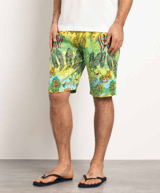 Vilebrequin Bahamas green printed linen shorts BAHC3U03 изображение 3