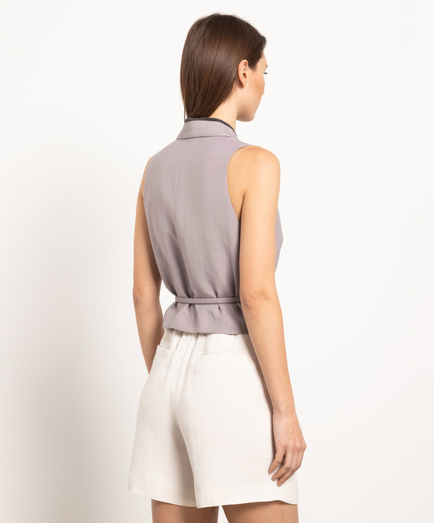 Brunello Cucinelli Фиолетовый жилет с цепочкой мониль MH1262933 изображение 4