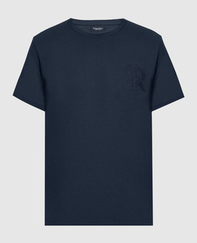 Stefano Ricci Голубая футболка с вышивкой логотипа MNH3102230803
