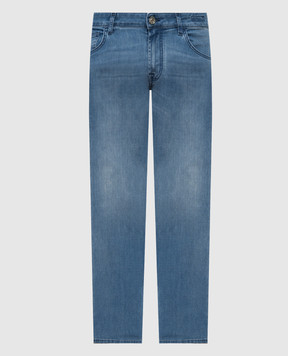 Stefano Ricci Голубые джинсы с вышивкой логотипа MST41S3180T0127croco