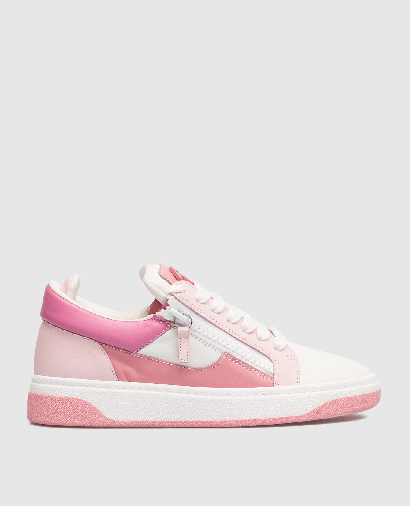 Gz94 pink leather sneakers with metallic logo