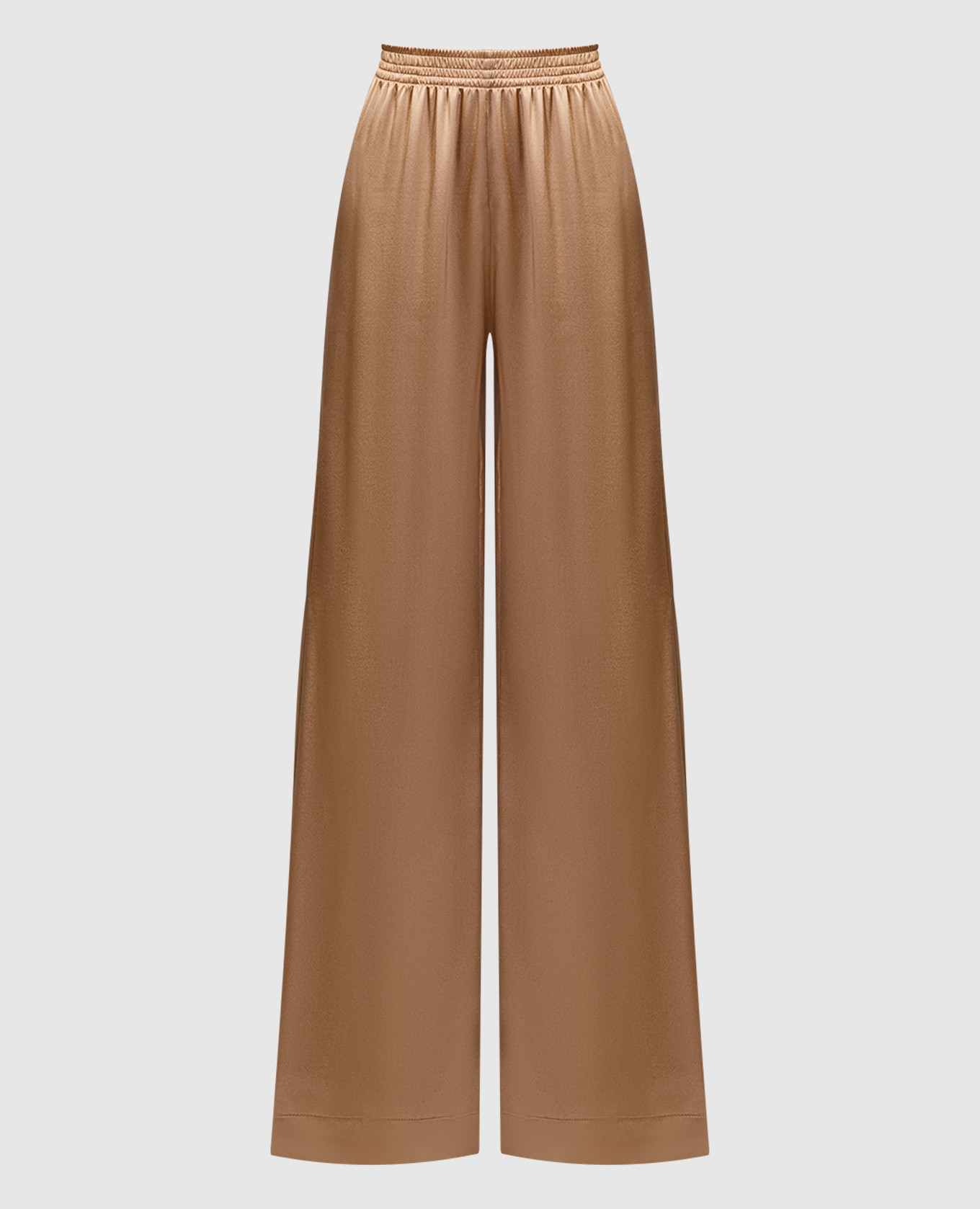 Brown silk flared pants