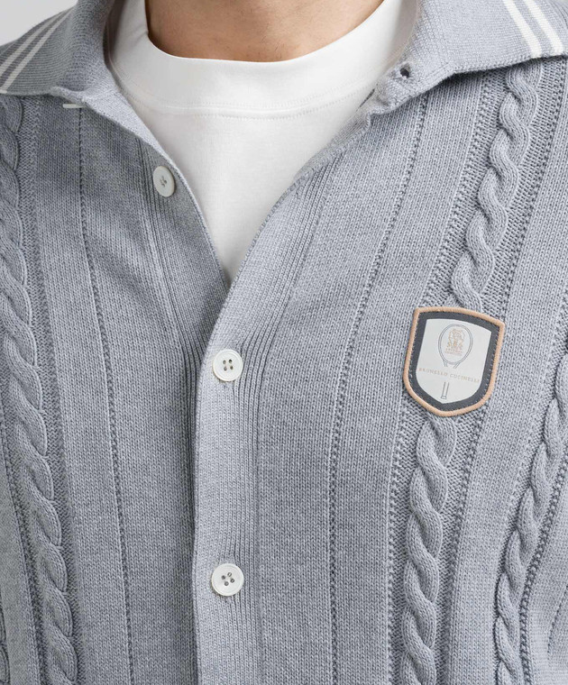 Brunello Cucinelli Серый кардиган с фактурным узором M28707905T изображение 5