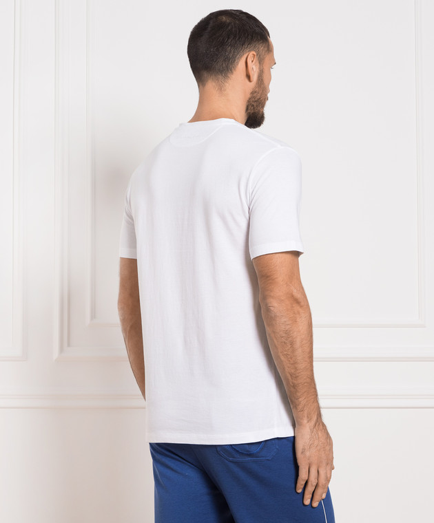 Stefano Ricci Біла футболка з вишивкою логотипу MNH3102210803 зображення 4