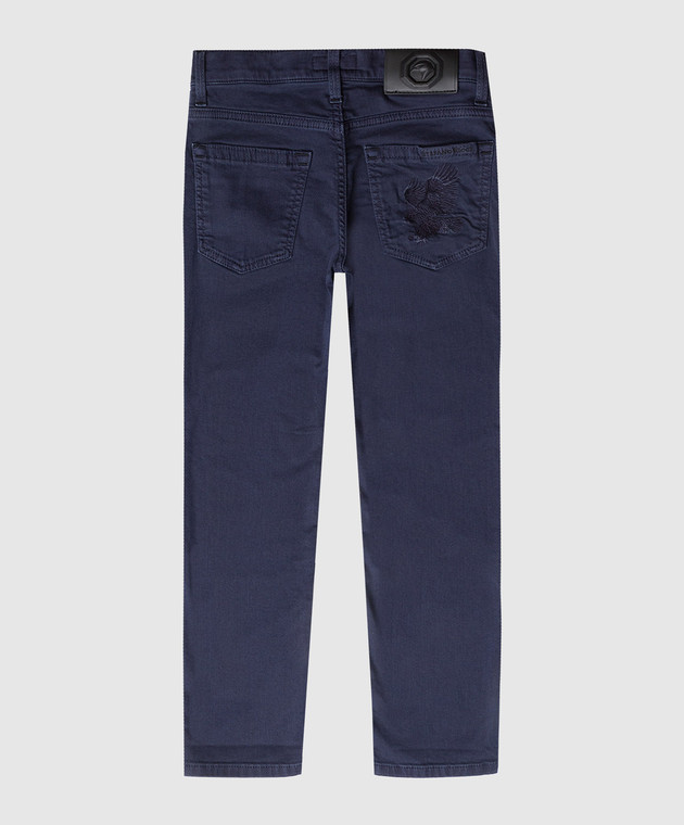 Stefano Ricci Дитячі сині джинси з вишивкою логотипу YST84000301299 зображення 2