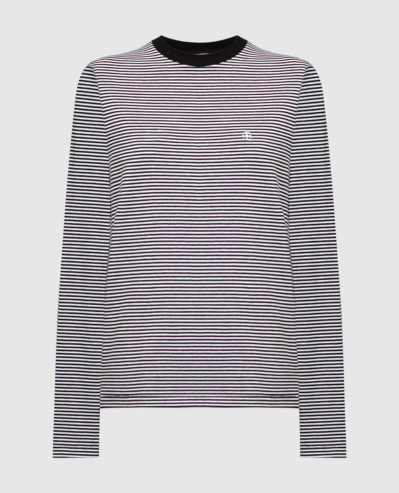 

Черный джемпер в полоску с монограммой логотипа, Футболки