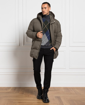 Canali Серый гольф из шерсти и кашемира в узор. MK01962C0020