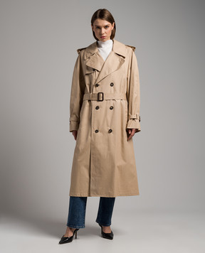 WARDROBE.NYC Бежевый двубортный тренч W4009R04