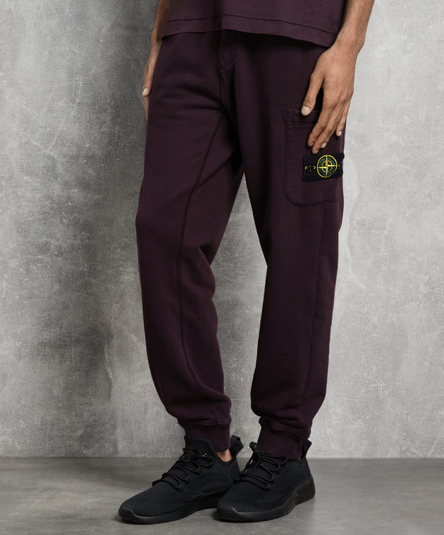 Stone Island Фиолетовые джоггеры с логотипом 791562620 изображение 3