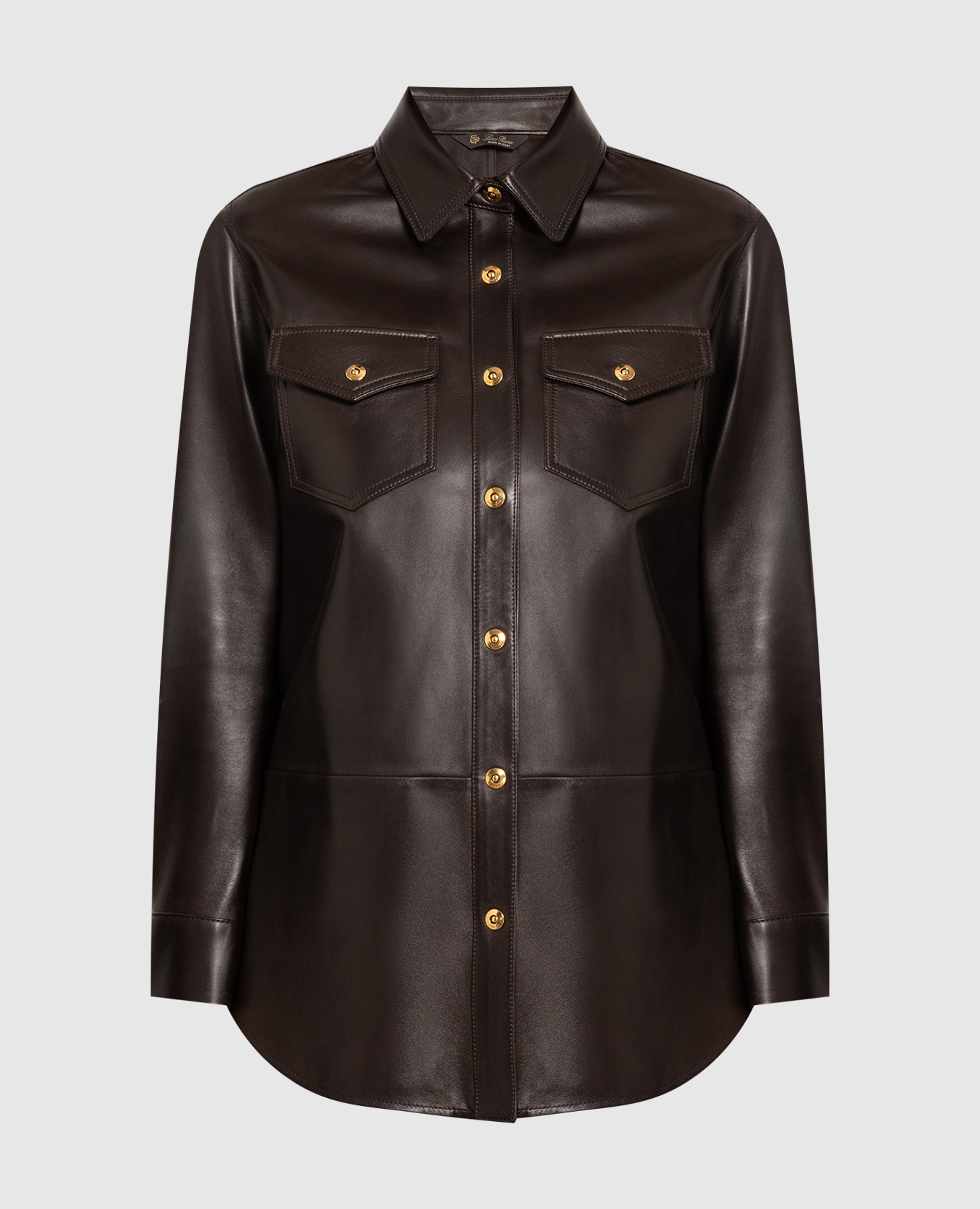 

Коричневая кожаная рубашка Erica, Коричневый, Рубашки