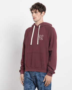 Palm Angels Бордовые худи с монограммой PMBB136E23FLE001