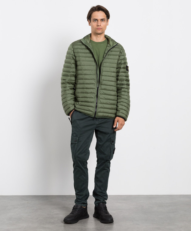 Stone Island Зеленый пуховик с патчем логотипа MO771541524 изображение 2