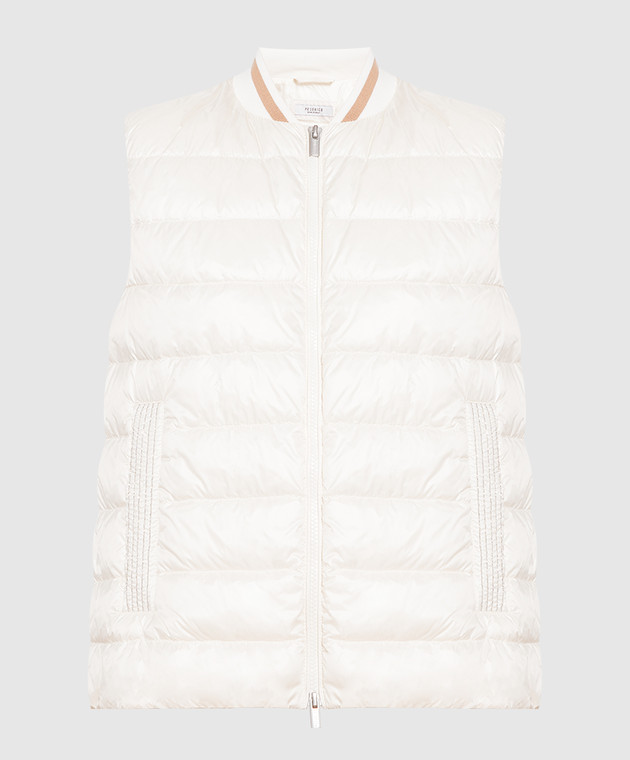 Peserico White down vest with monil chain S03326B2200