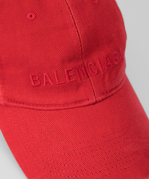 Balenciaga - Красная кепка с вышикой логотипа 673319410B2 купить в