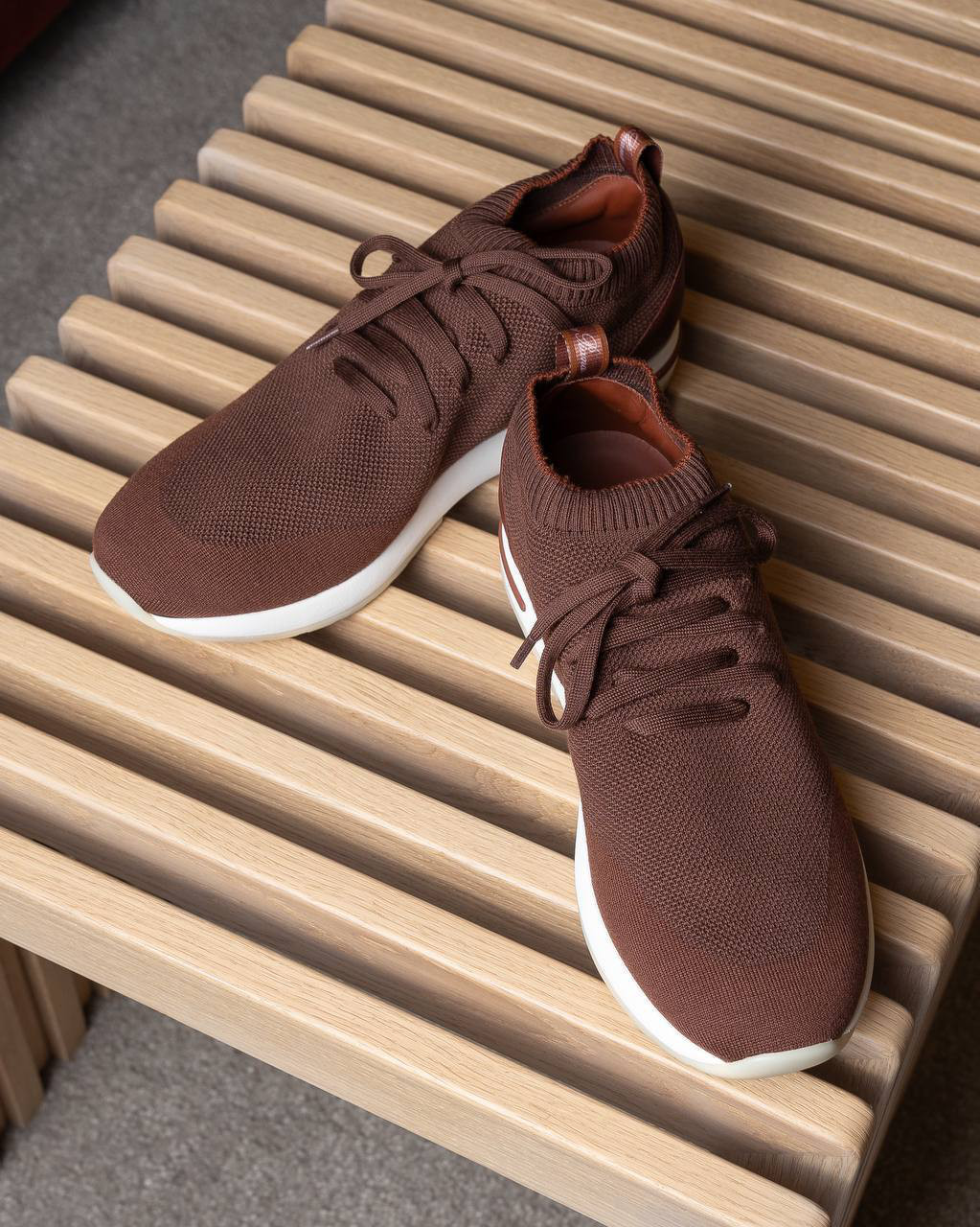 Loro Piana - Коричневые кроссовки FLEXY WALK из шерсти FAI1540