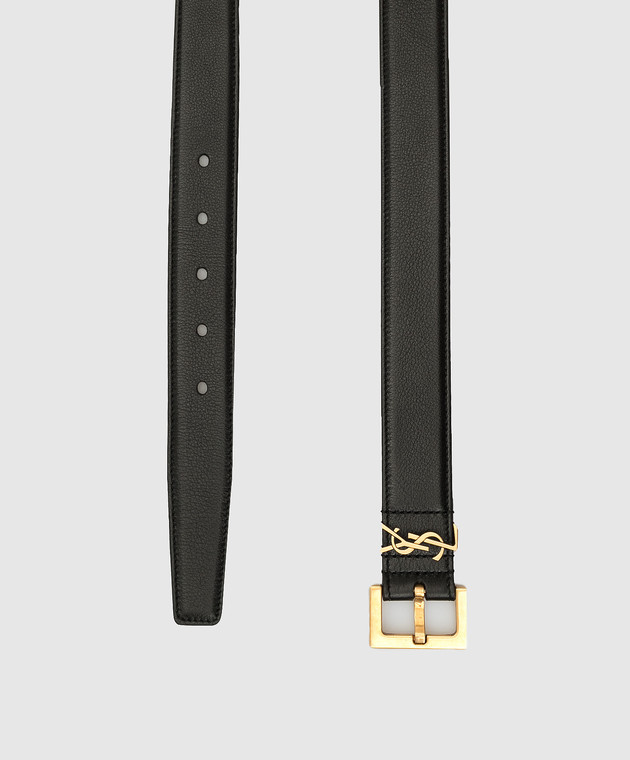 Saint Laurent Черный кожаный ремень 634437BOO0W изображение 3