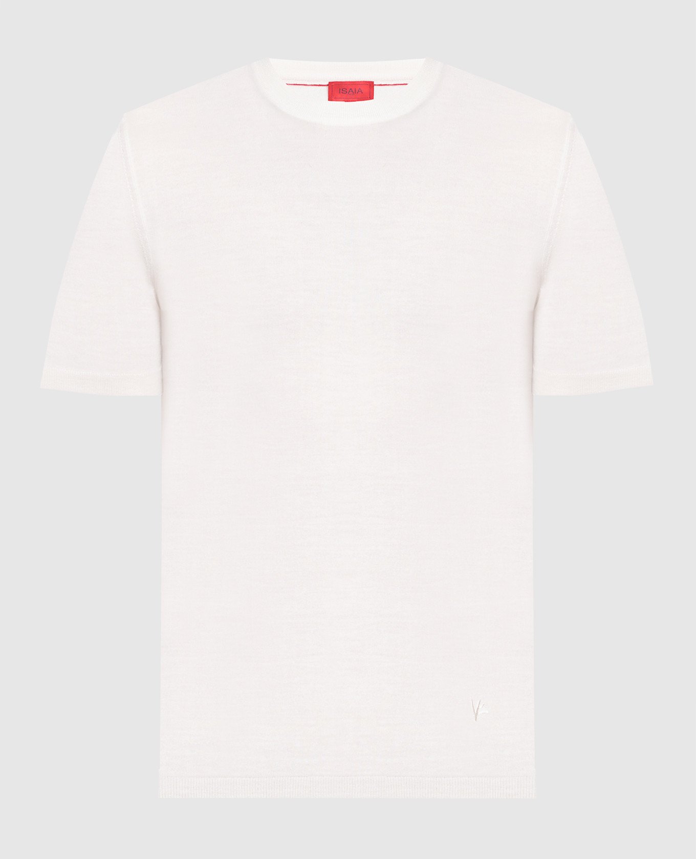 Белая футболка из кашемира и шелка