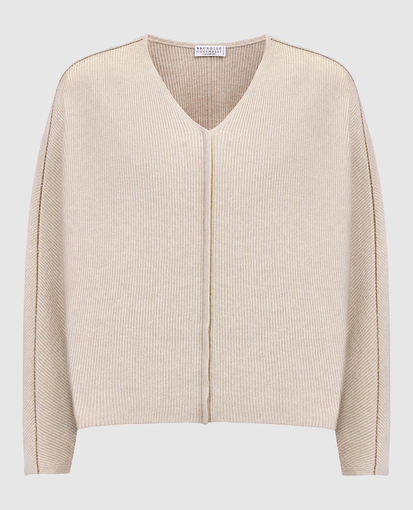 Beige pullover with monil chain made of ecolathuni